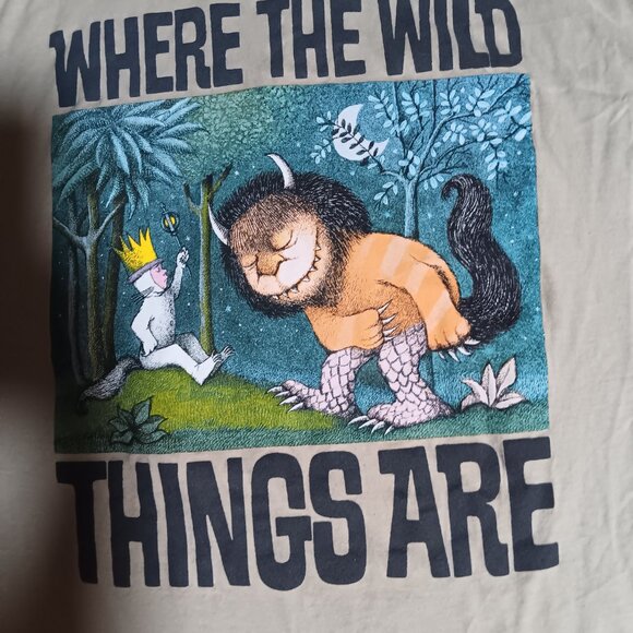 Where the Wild Things Are Graphic Tee Shirt %100 Cotton USA Tan Mens L Sendak - Picture 2 of 5